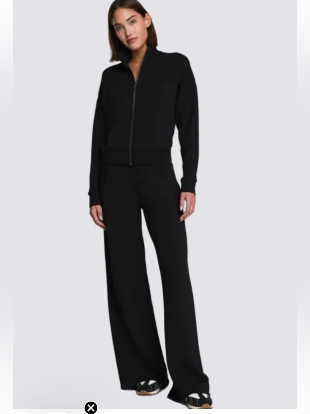 NWT SPANX AirEssentials Wide Leg Track Pant | Very Black